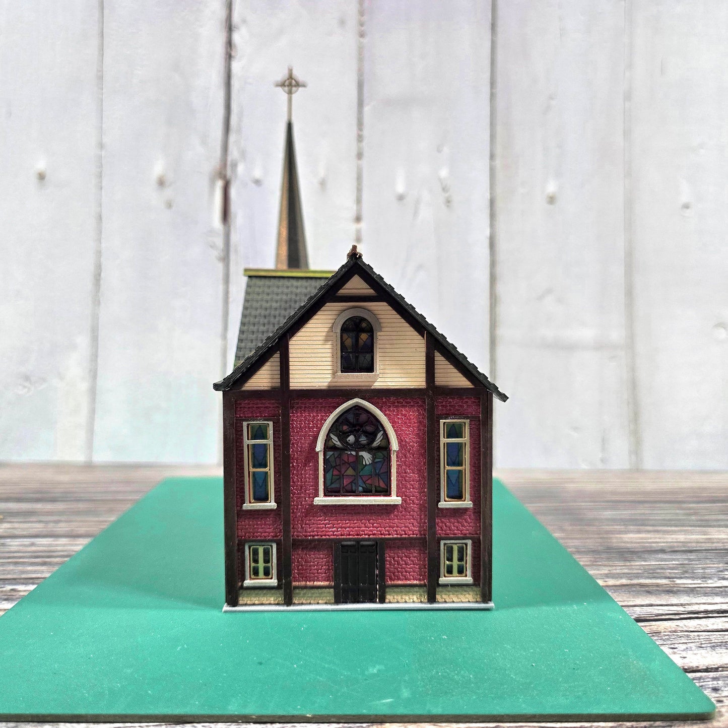N Scale Trinity Church Building Kit – Includes Stained Glass Windows for Dioramas & Model Train Layouts
