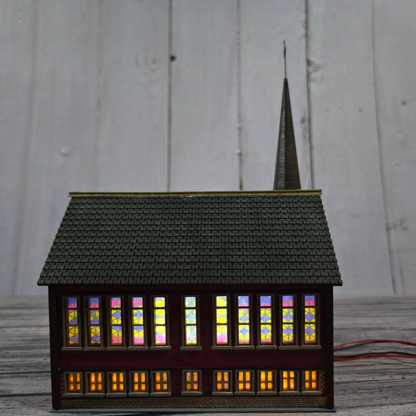 N Scale Trinity Church Building Kit – Includes Stained Glass Windows for Dioramas & Model Train Layouts