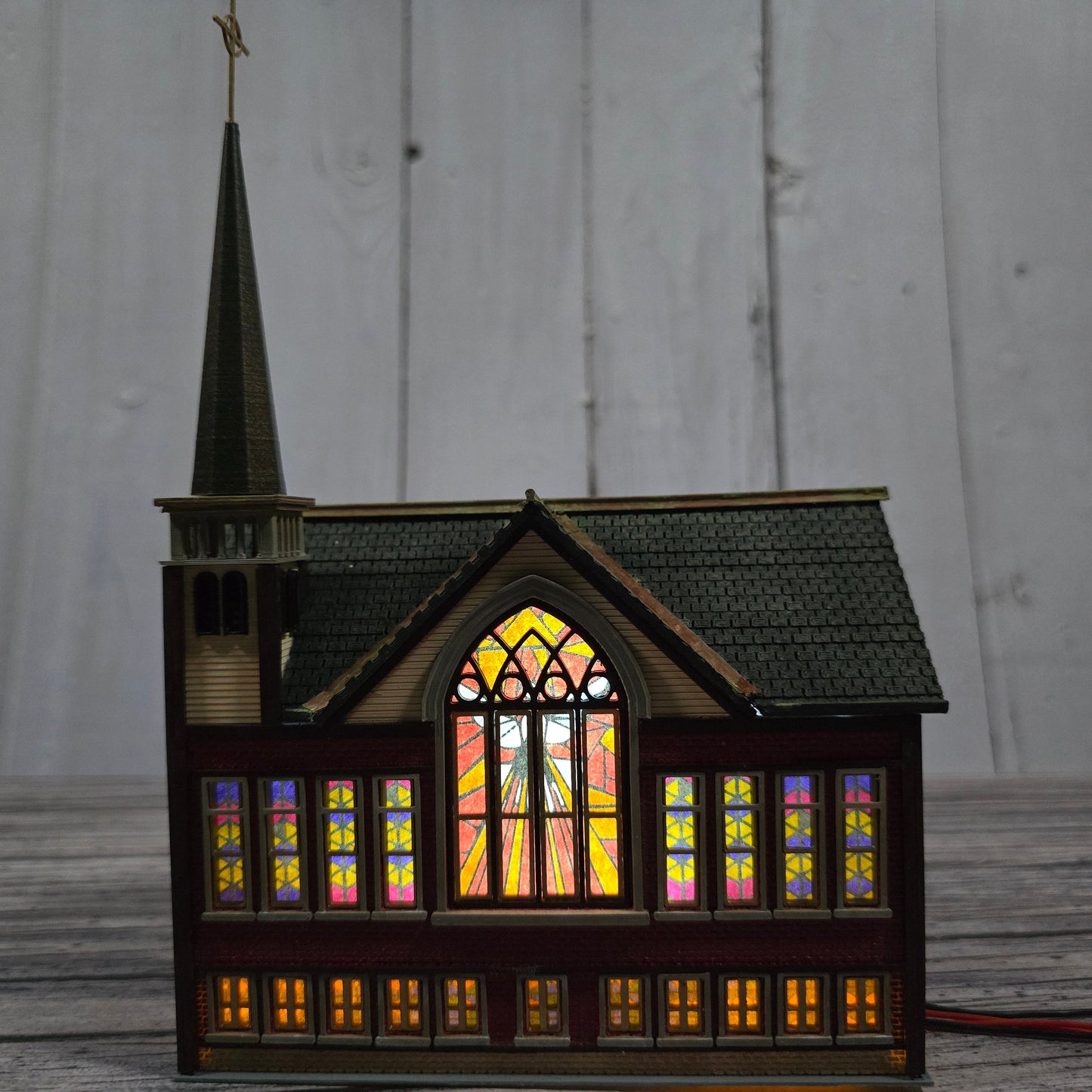 N Scale Trinity Church Building Kit – Includes Stained Glass Windows for Dioramas & Model Train Layouts