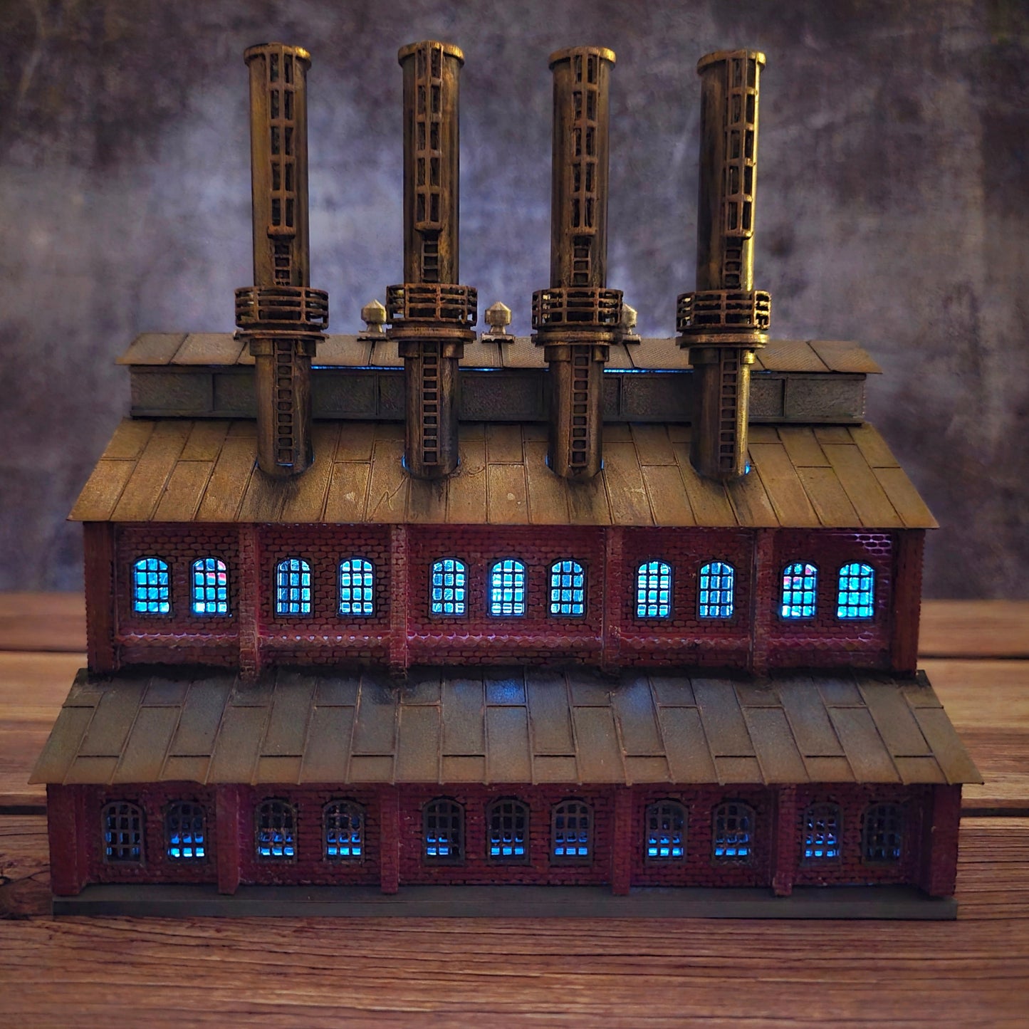 N Scale – Ready-Built Power Plant with Lights | Handcrafted Diorama Building