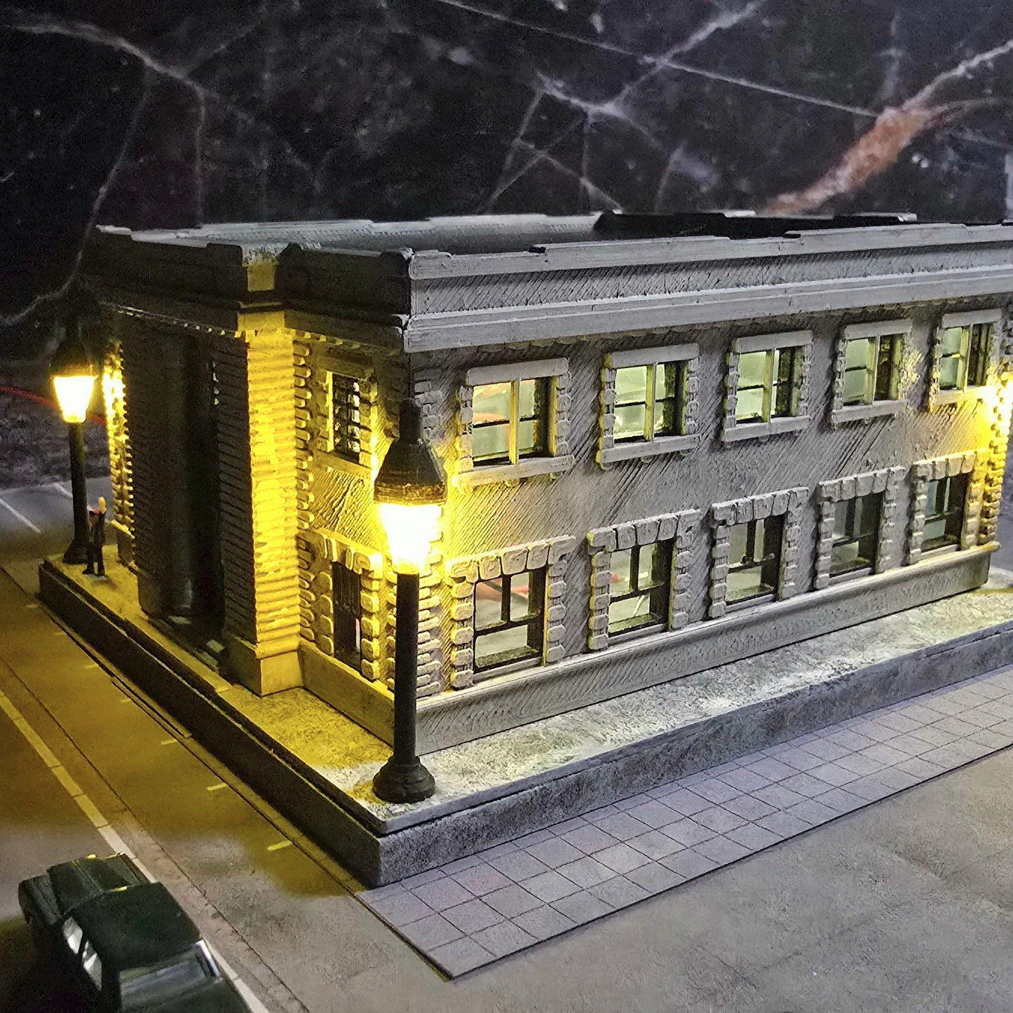 N Scale Historic Meriden Post Office (1909) – Ready-Built Beaux-Arts Miniature for Model Railroad Layouts & Dioramas