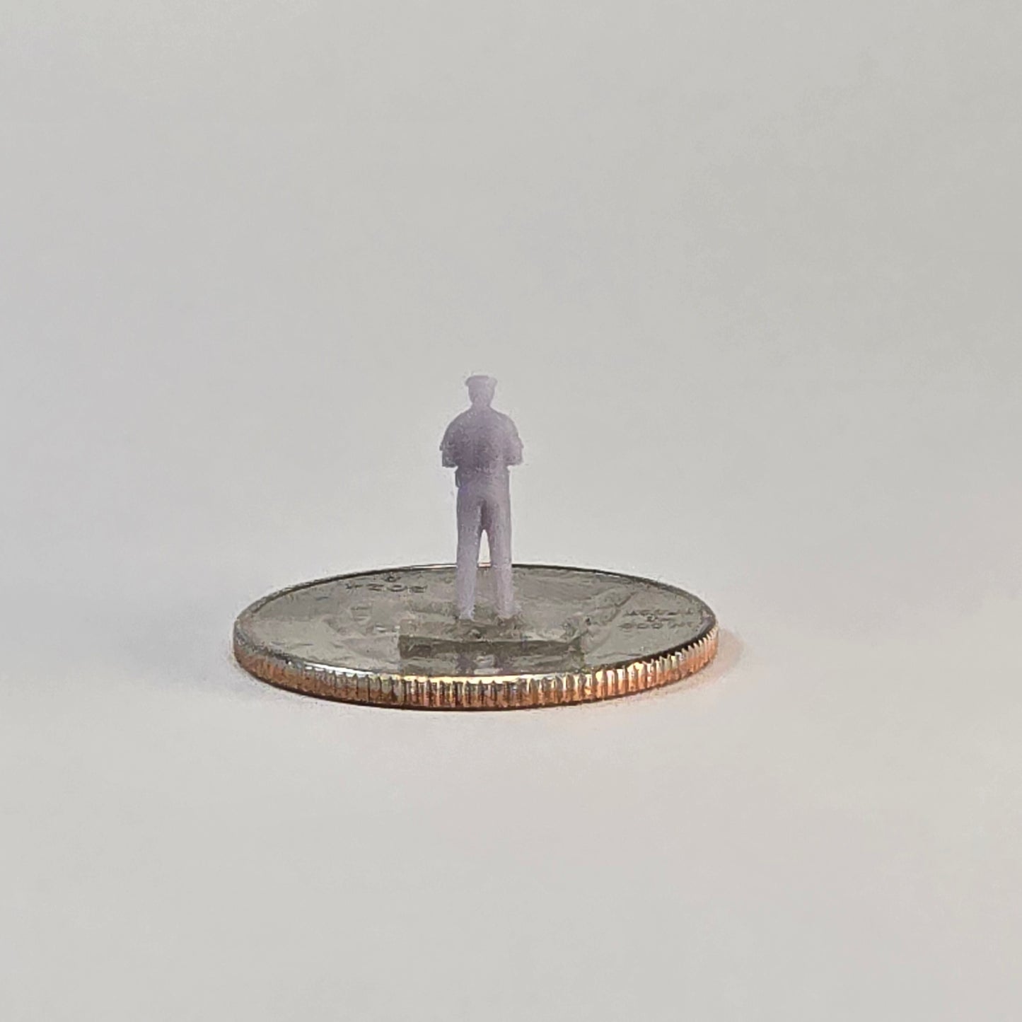 N Scale Policeman Writing Ticket – 12mm Law Enforcement Scene Figure