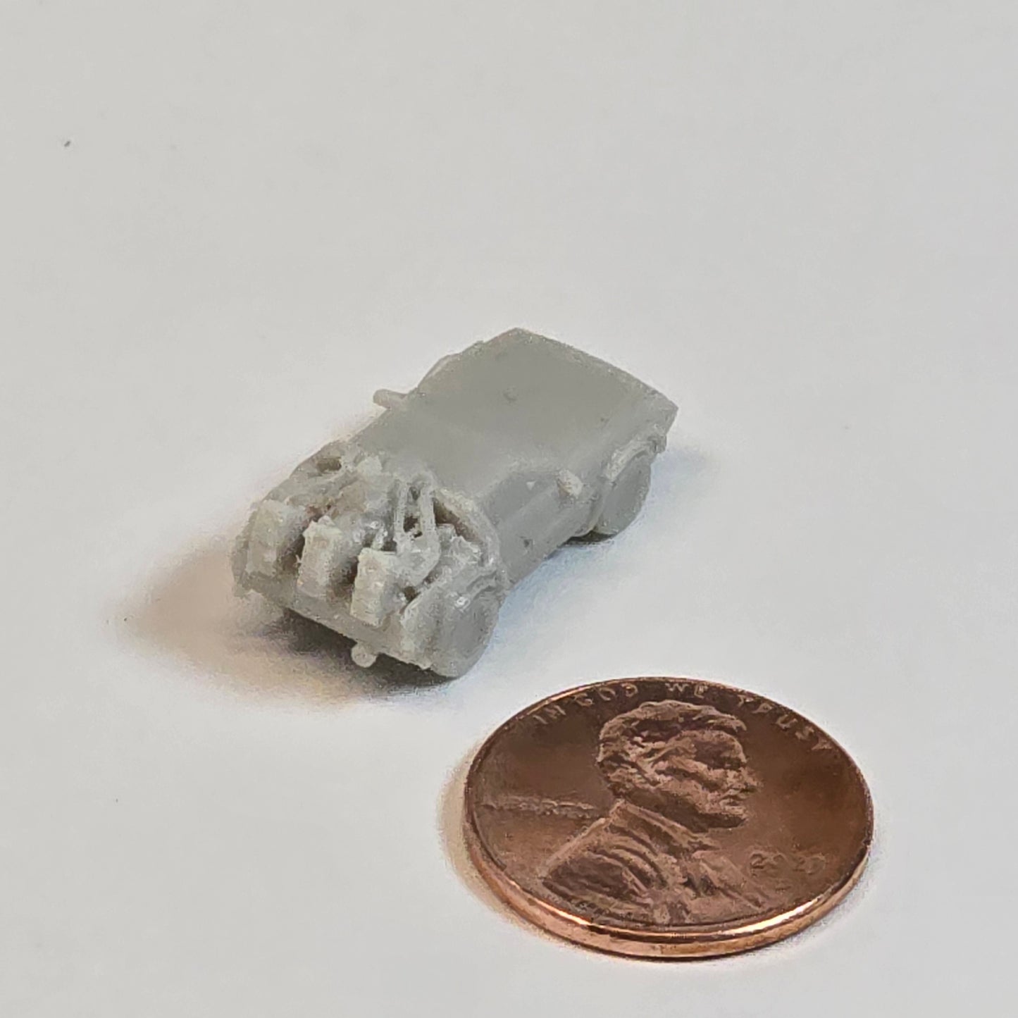 14mm DeLorean-Style Time Machine Car | Sculptural Grey | N Scale 1:1