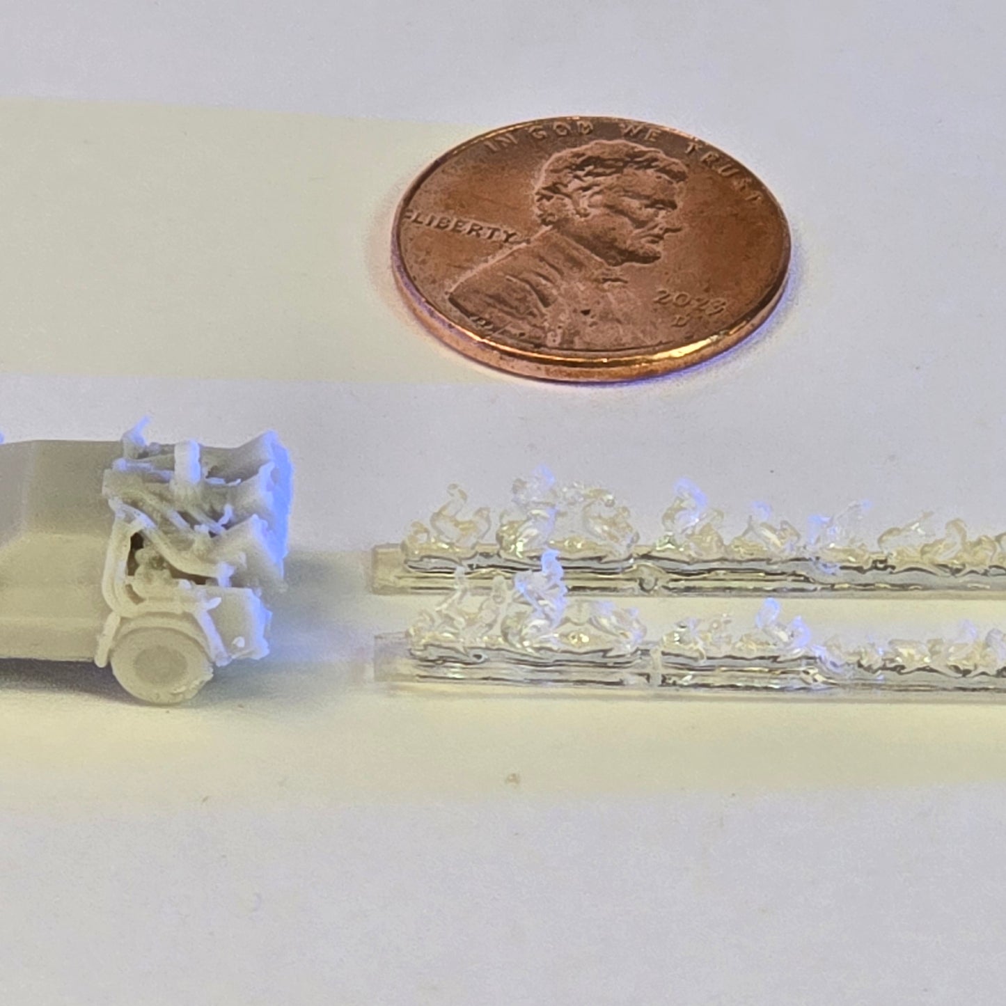 Clear DeLorean-Style Time Machine Car | N Scale Props | eBay-Ready Diorama Accessory