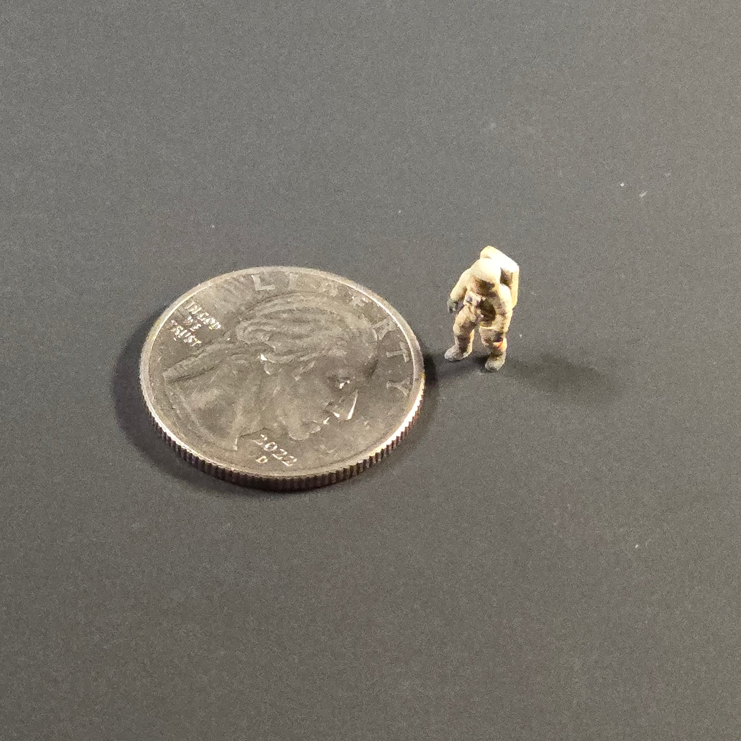 Miniature Apollo Astronaut Figure in Sculptural Resin (Unpainted) prop