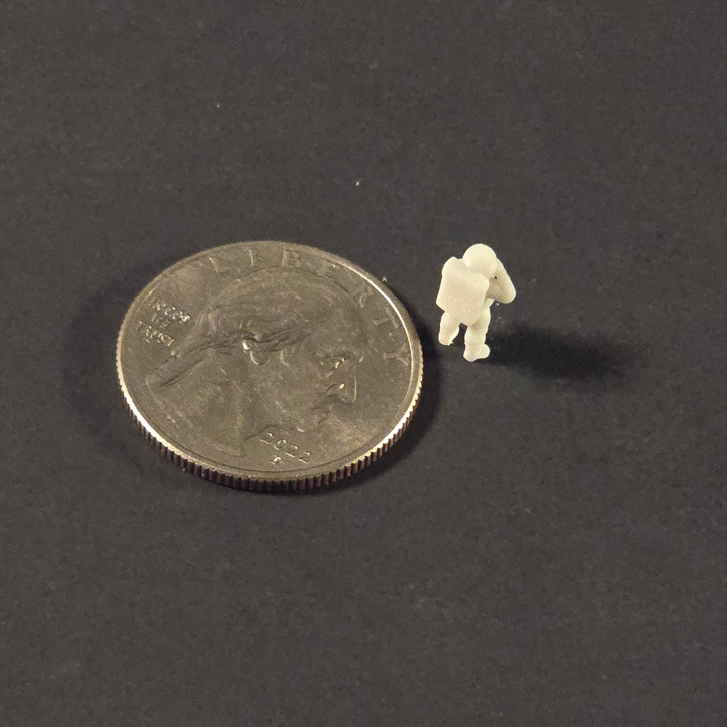 Miniature Apollo Astronaut Saluting in Sculptural Resin (Unpainted) prop