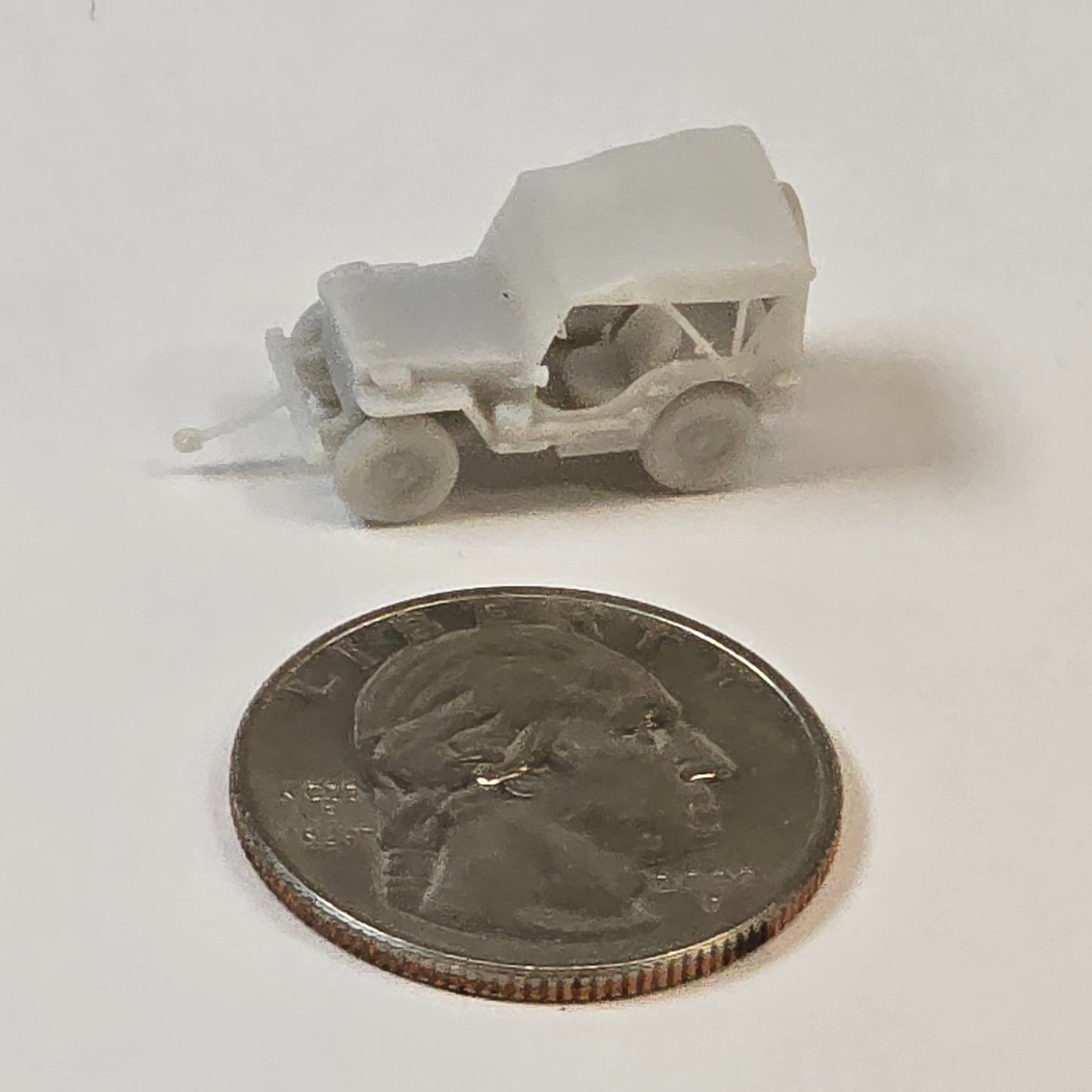 UnPainted Military Jeep with tow hook (car)