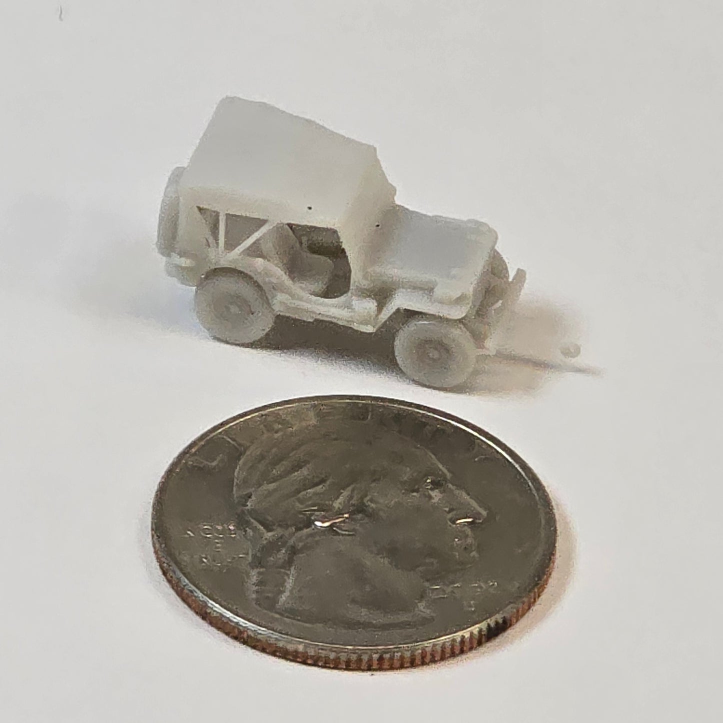 UnPainted Military Jeep with tow hook (car)