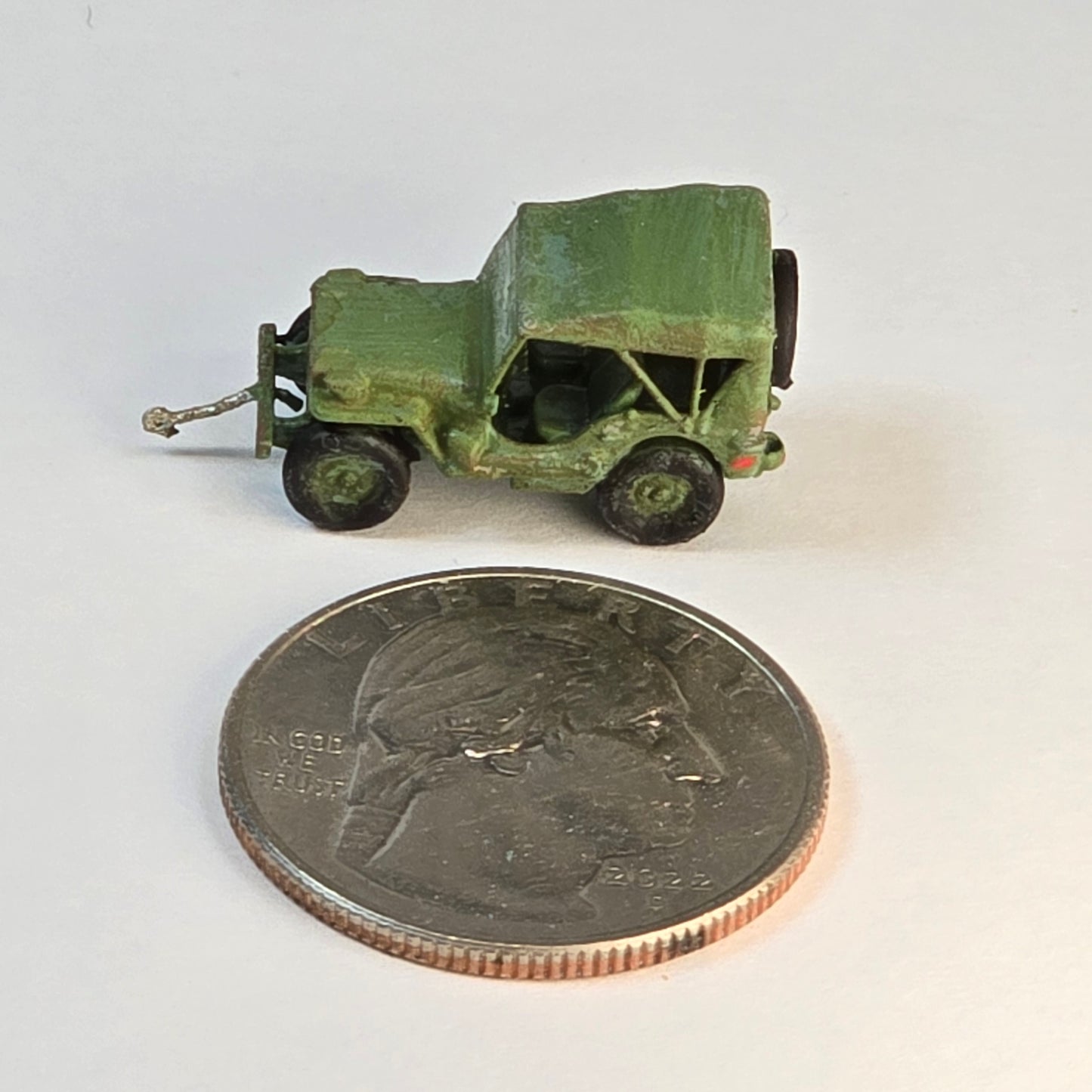 UnPainted Military Jeep with tow hook (car)