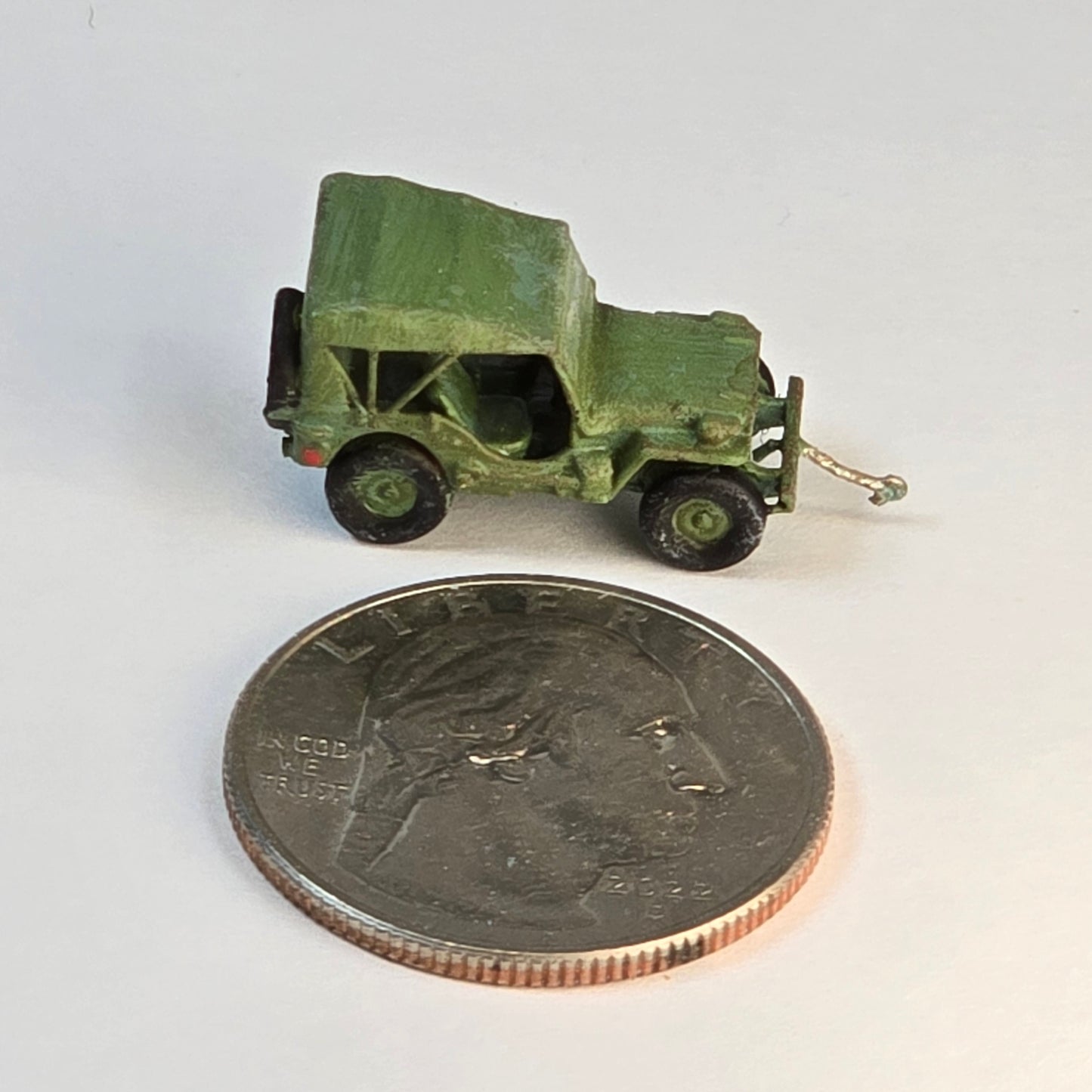 UnPainted Military Jeep with tow hook (car)