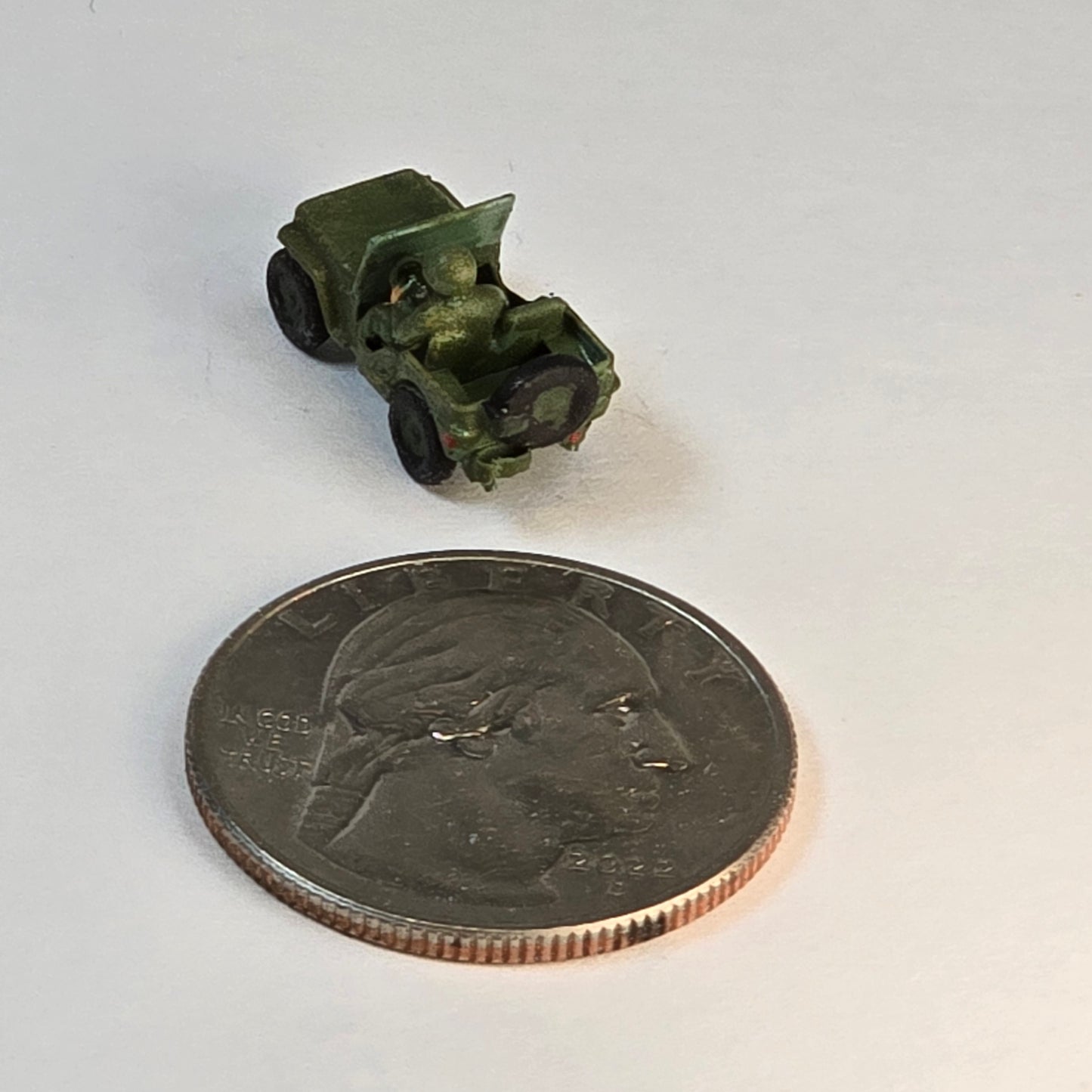 UnPainted Painted Military Jeep with Driver (car)