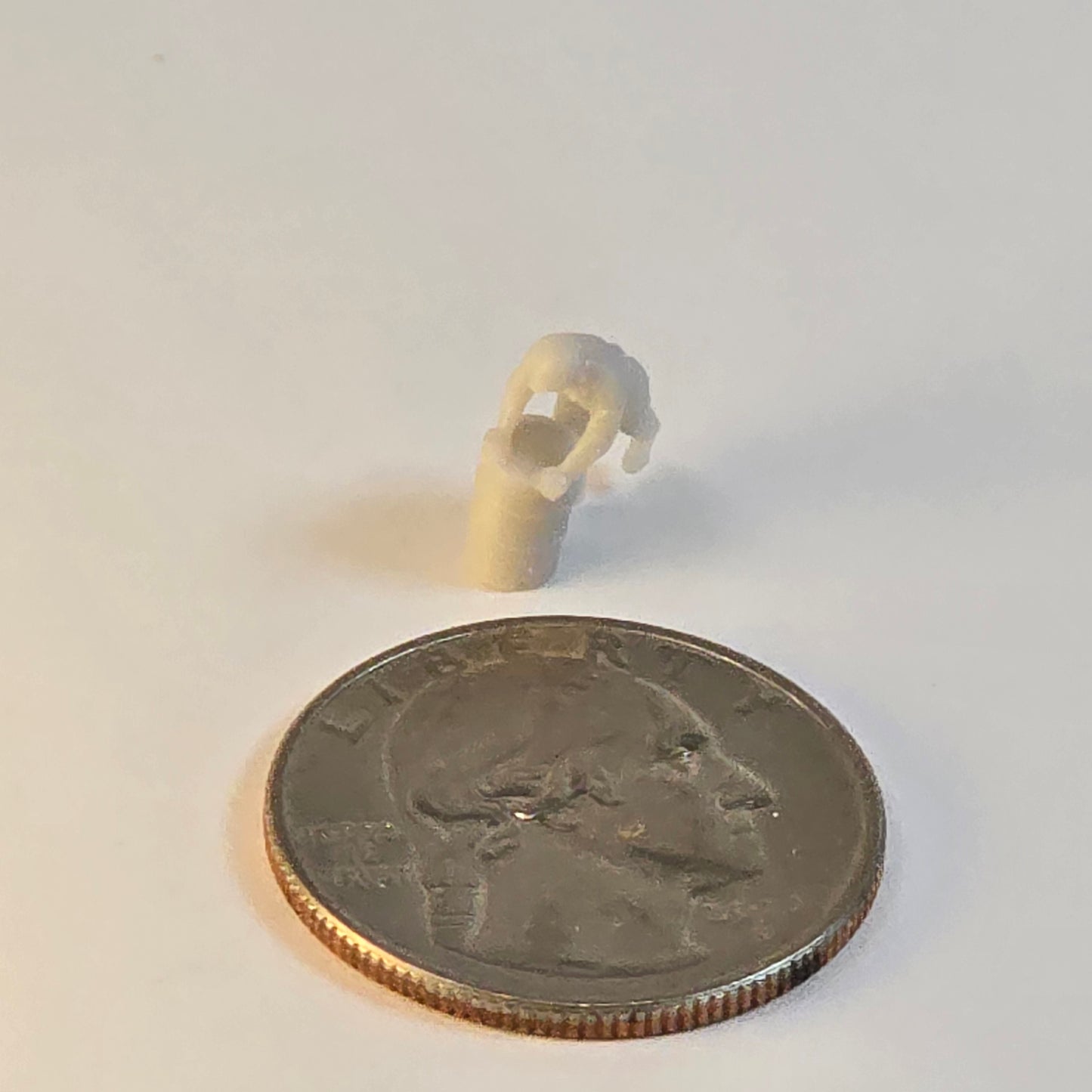 Unpainted Soldier People Figure – Worker with Barrel