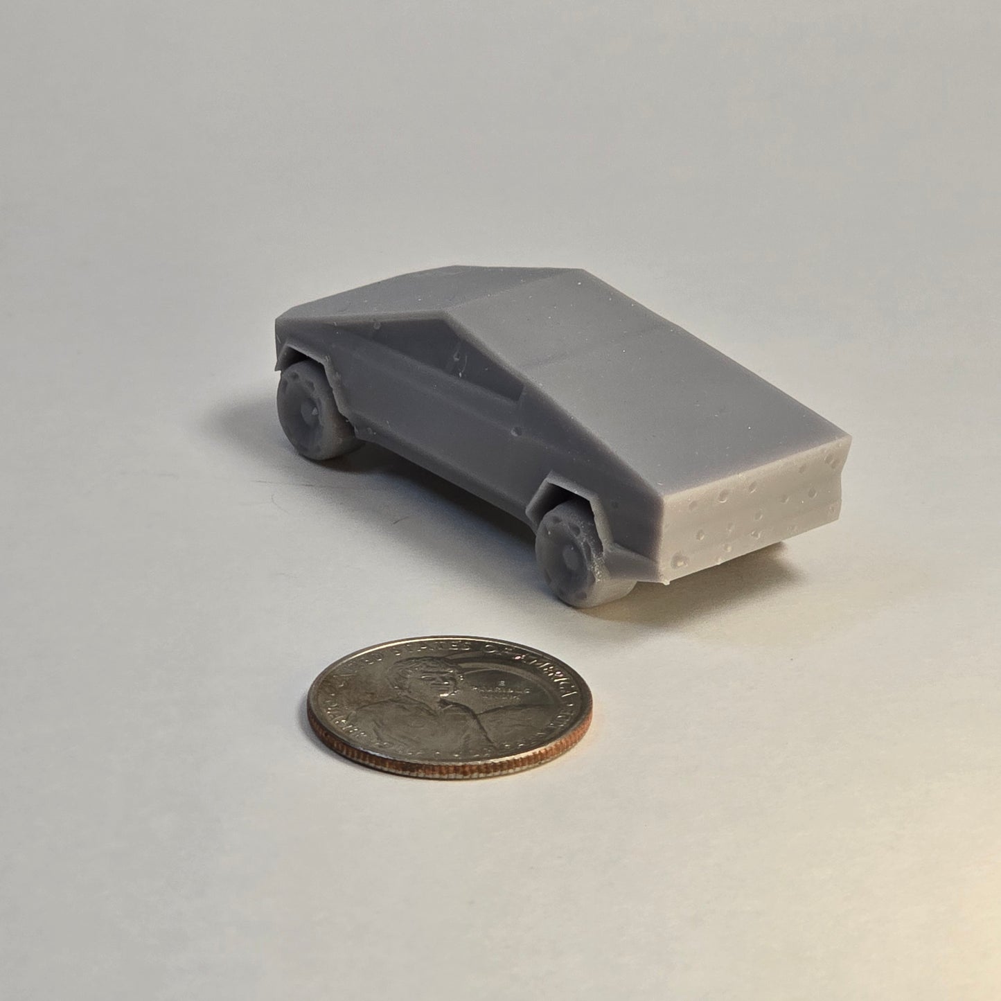 HO Scale Cybertruck Car – Sculptural Grey Modern Electric Pickup