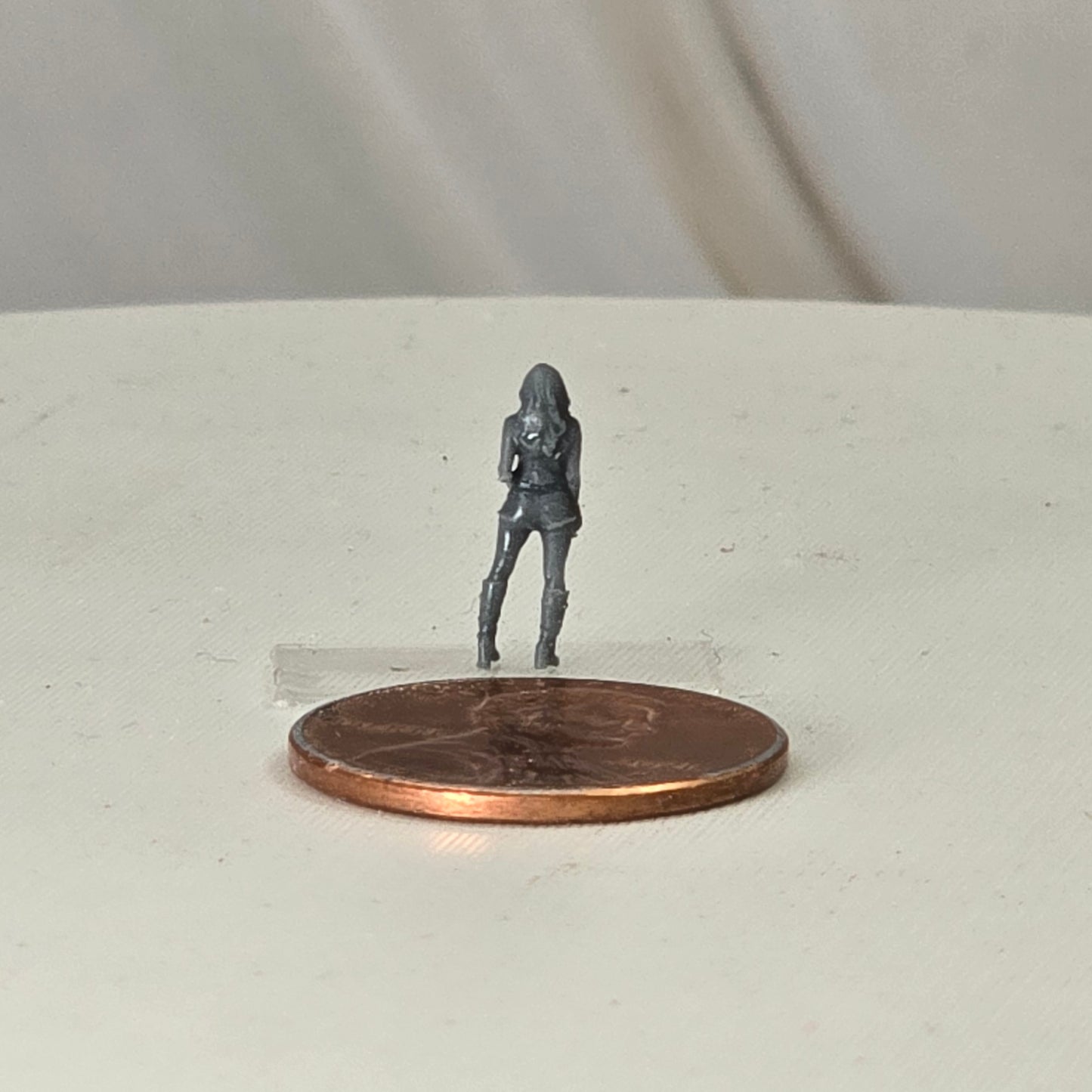 N Scale People – Hooded Bike Chick Figure (Unpainted)