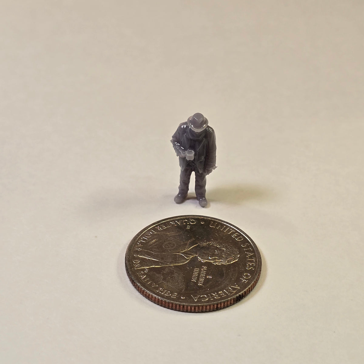 HO Scale Whistle-Stop Willie – Unpainted Resin Railroad Hobo Figure