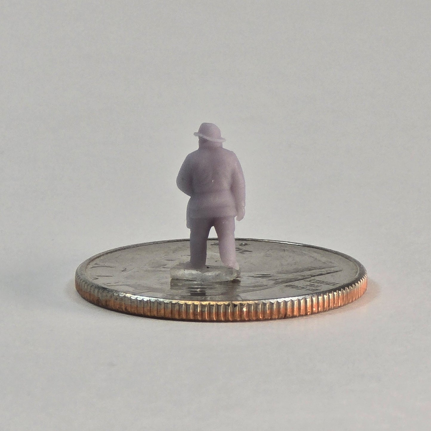 N Scale Fireman Miniature – Unpainted Resin Figure for Model Railroad, Diorama,
