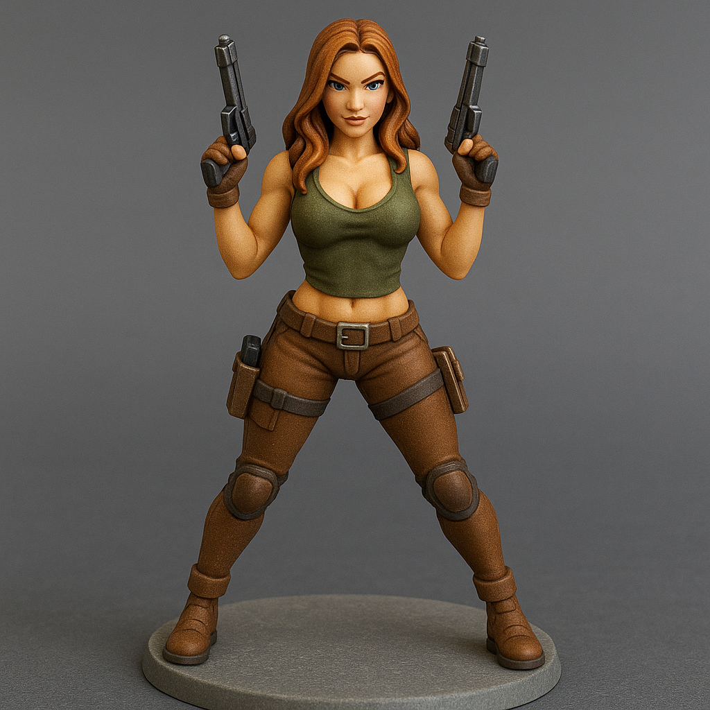 6-Inch Resin Figurine – Action Heroine with Dual Pistols (Unpainted Model Kit) Collector piece