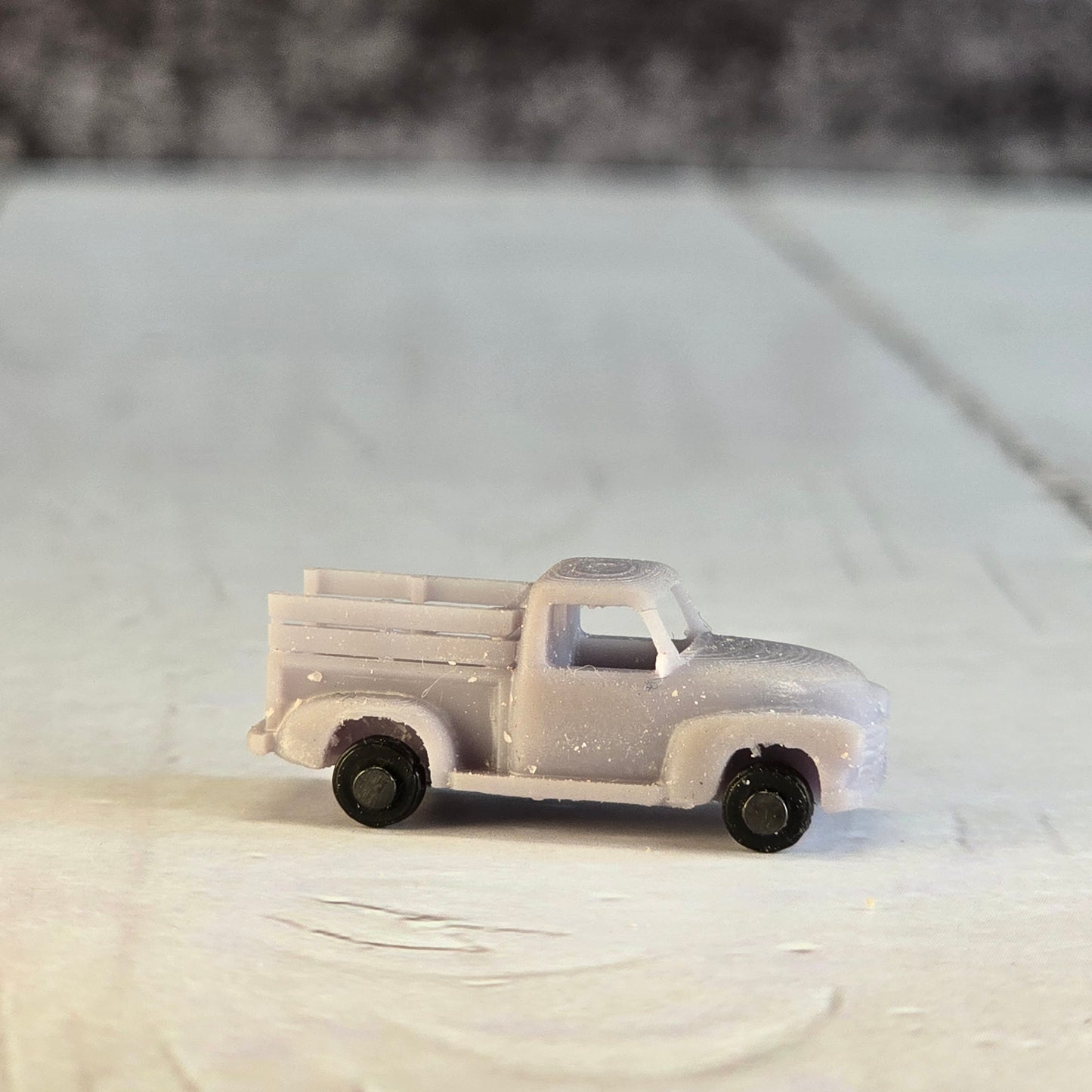 12mm Resin Printed "Rusty Jack" – Pickup Truck Miniature with PLA Tires Diorama, doll houses, scale modelers, camera props, scene building