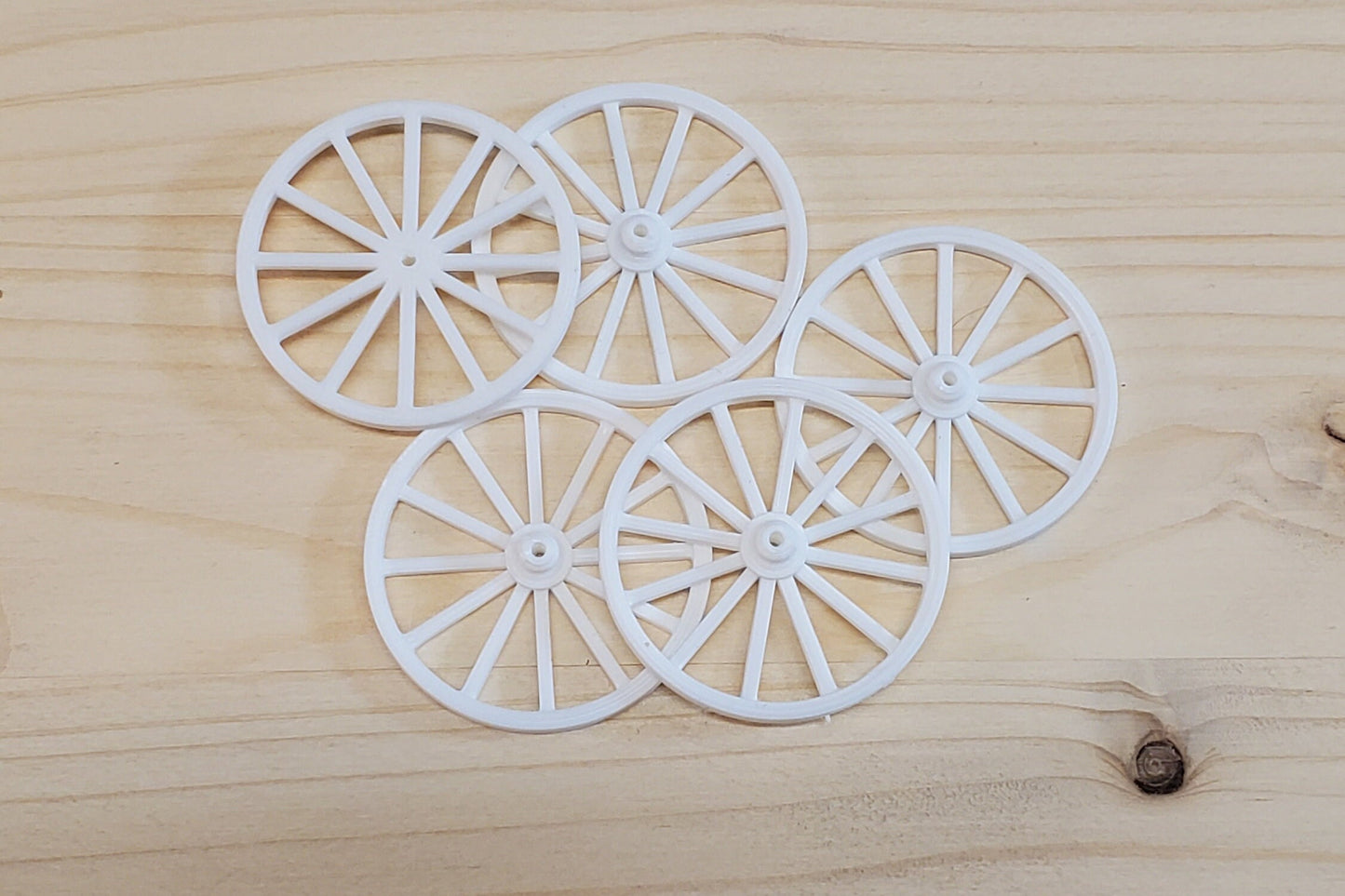 O gauge Wagon Wheel set 1800's style 3D printed , . Dioramas, Western's, Dollhouse, Miniature, War gaming, UNPAINTED Model 5 Pack - Trains
