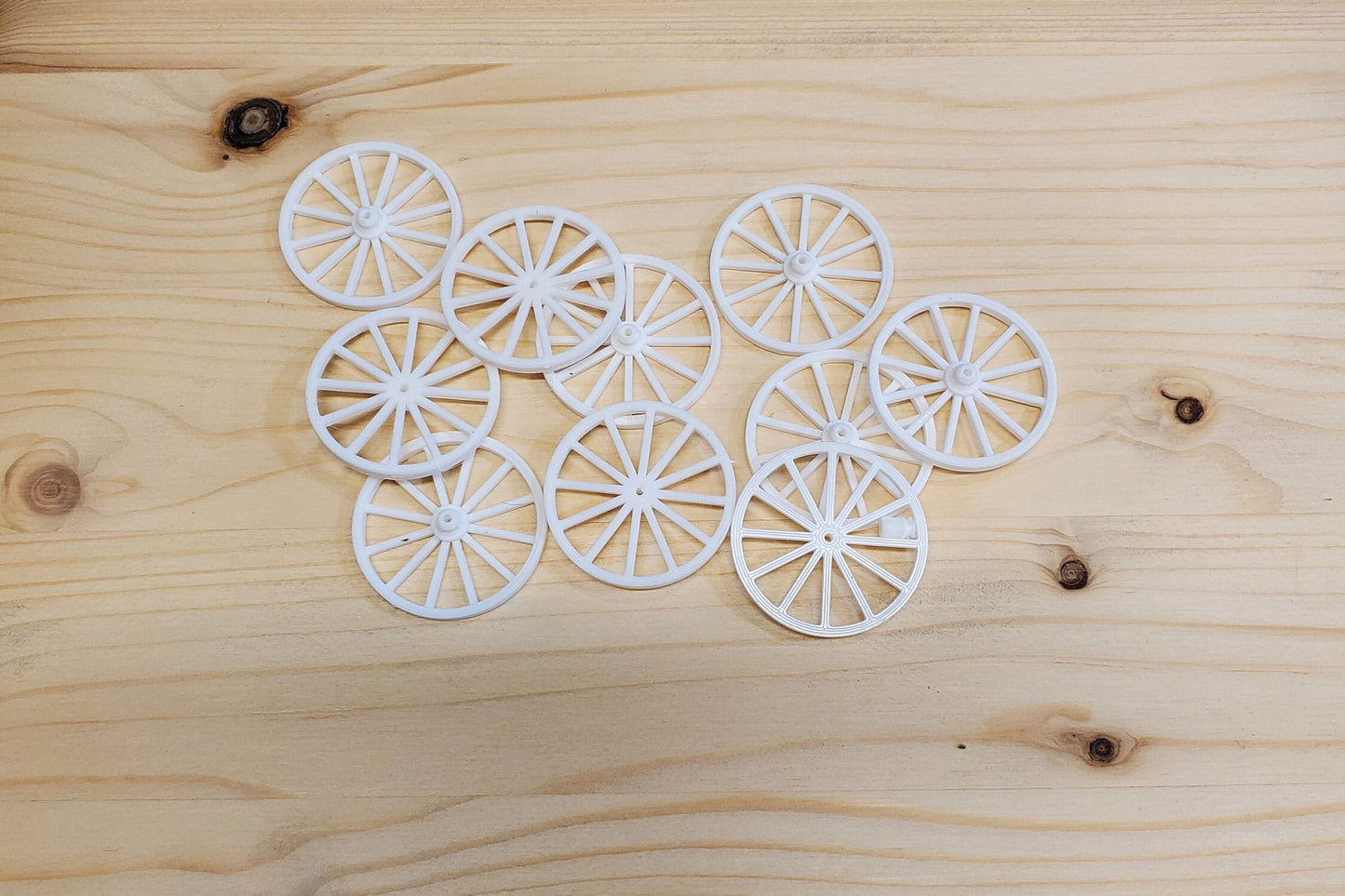 O gauge Wagon Wheel set 1800's style 3D printed , . Dioramas, Western's, Dollhouse, Miniature, War gaming, UNPAINTED Model 5 Pack - Trains
