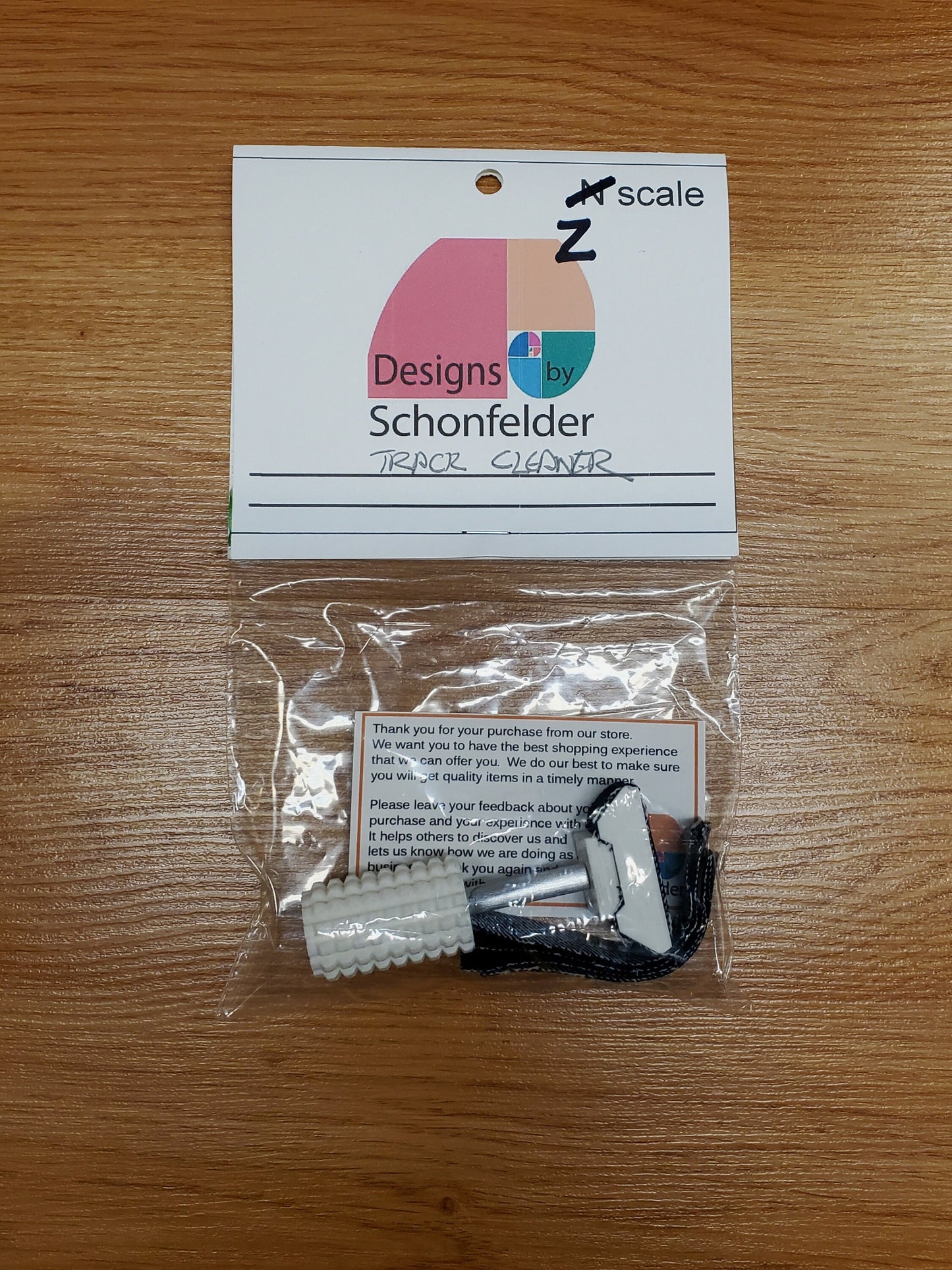 Z scale TRACK CLEANER kit with 4 cleaning pads included 3D printed for model train hobbyists