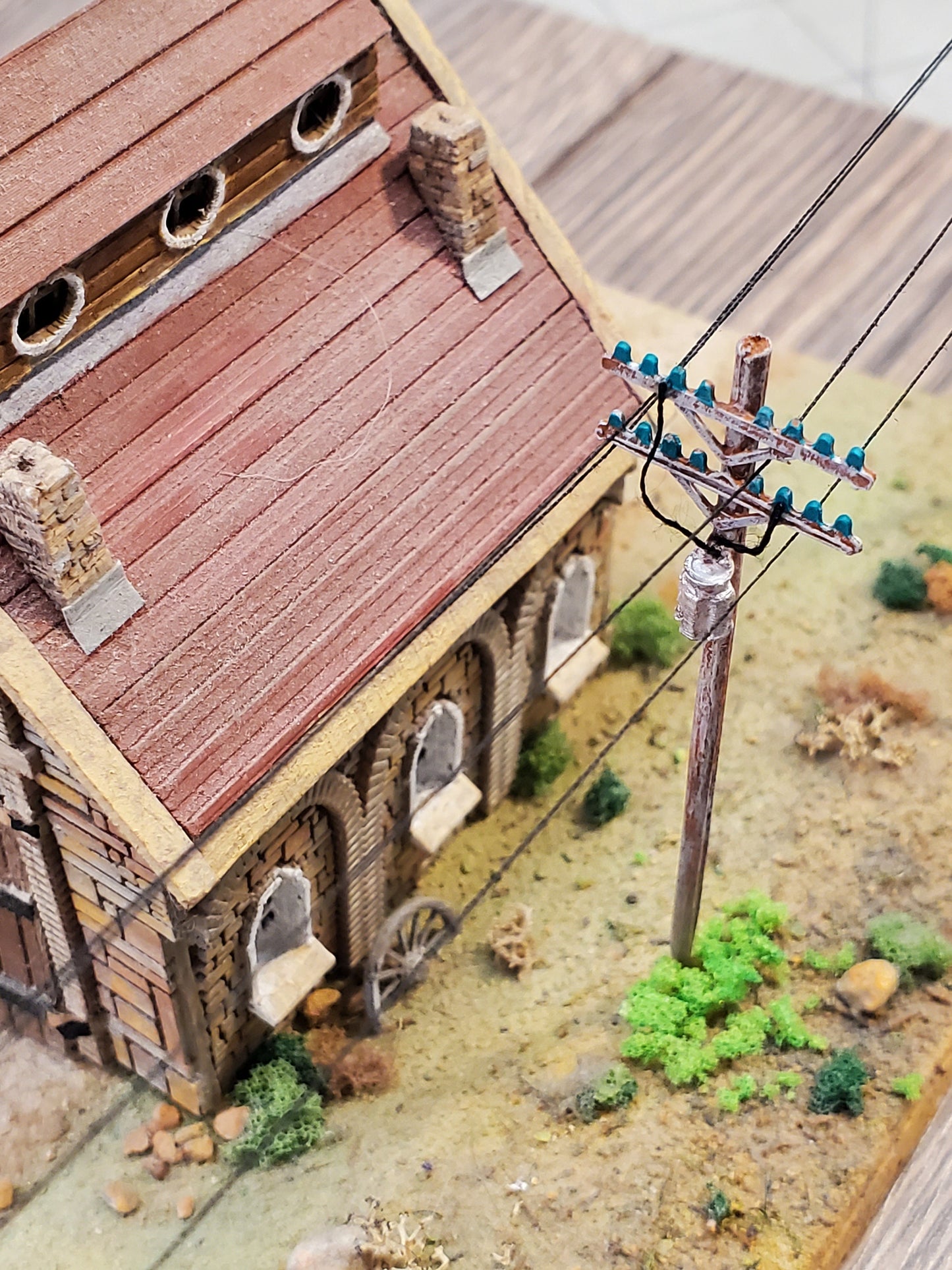 N scale Telephone Pole 3D printed kit with rigging (set of 6) for your dioramas, terrain, dollhouses, model trains, war gaming, miniatures,