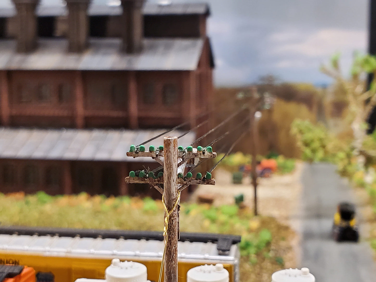 N scale Telephone Pole 3D printed kit with rigging (set of 6) for your dioramas, terrain, dollhouses, model trains, war gaming, miniatures,
