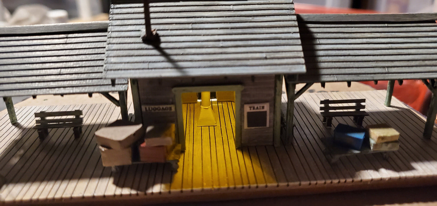 N Scale Old Western Train Depot Kit 3D Printed Pioneer-Style Building w/ Detailed Instructions for Dioramas, Layouts & Mini Scenes