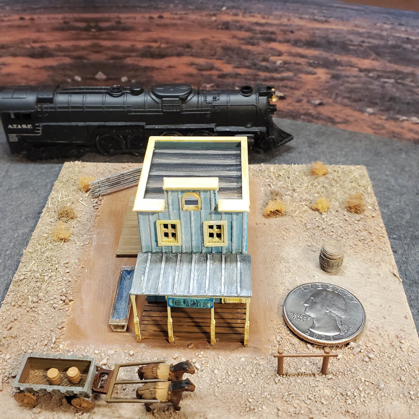 N Scale Western Bank Building Kit 3D Printed Pioneer-Era Model for Dioramas, Terrain & Layouts Unpainted w/ Instructions Included