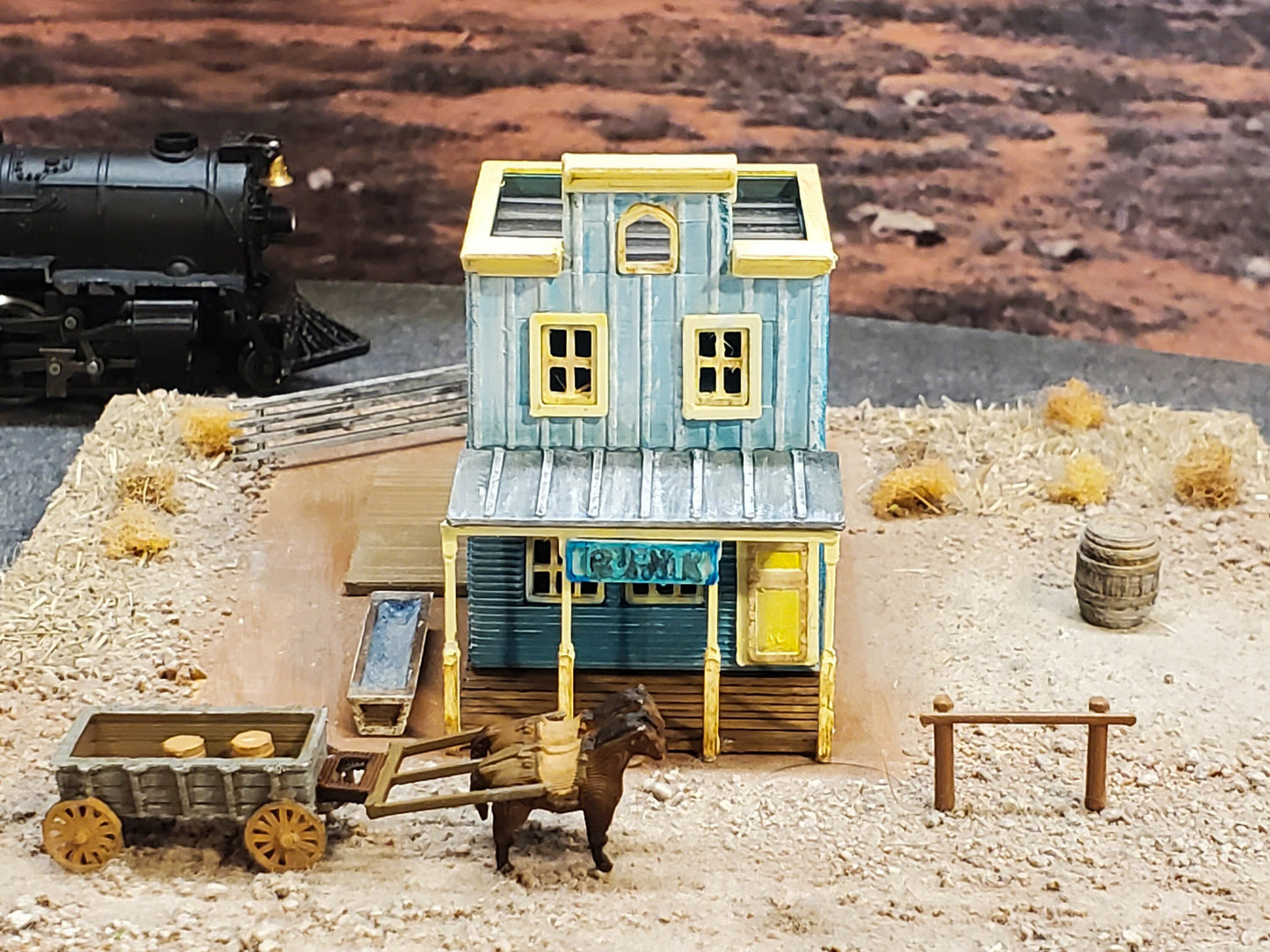 N Scale Western Bank Building Kit 3D Printed Pioneer-Era Model for Dioramas, Terrain & Layouts Unpainted w/ Instructions Included