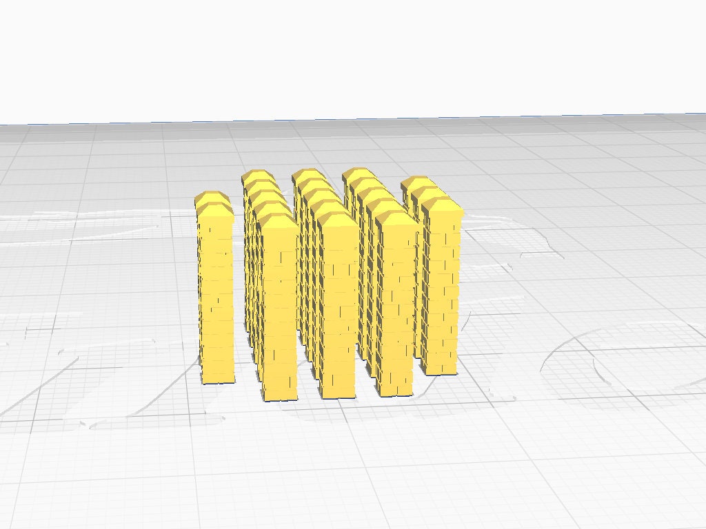 N Scale Stone and Iron Fence Set of 10 3D Printed (1:160) for Dioramas, Model Trains, Dollhouses, Wargaming & Miniatures Unpainted