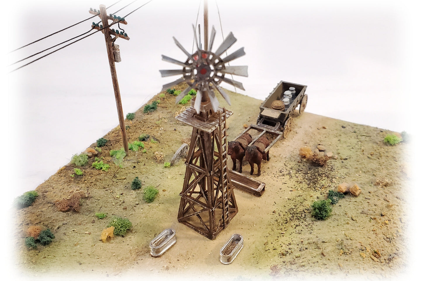 N scale Old Windmill kit 3D printed plastic model 1:160 with / instructions Rotating blades trains-Dollhouse-Landscapes-Miniatures.