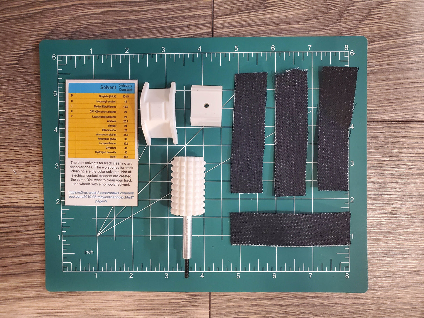 N scale New Revolutionary 3D-printed TRACK CLEANER kit Improved for ballasted switches with 4 pads & instructions. Keep your trains clean.