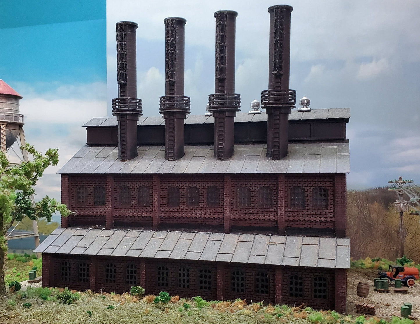 N Scale Power Plant Model Kit 3D Printed, Unpainted with Instructions
