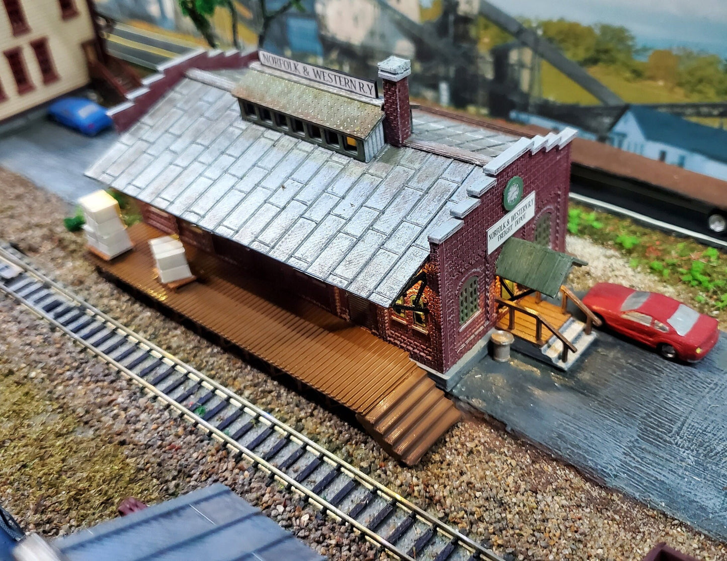 N Scale printed Norkfolk Depot kit! Perfect for dioramas, miniatures, and model trains. Includes instructions.