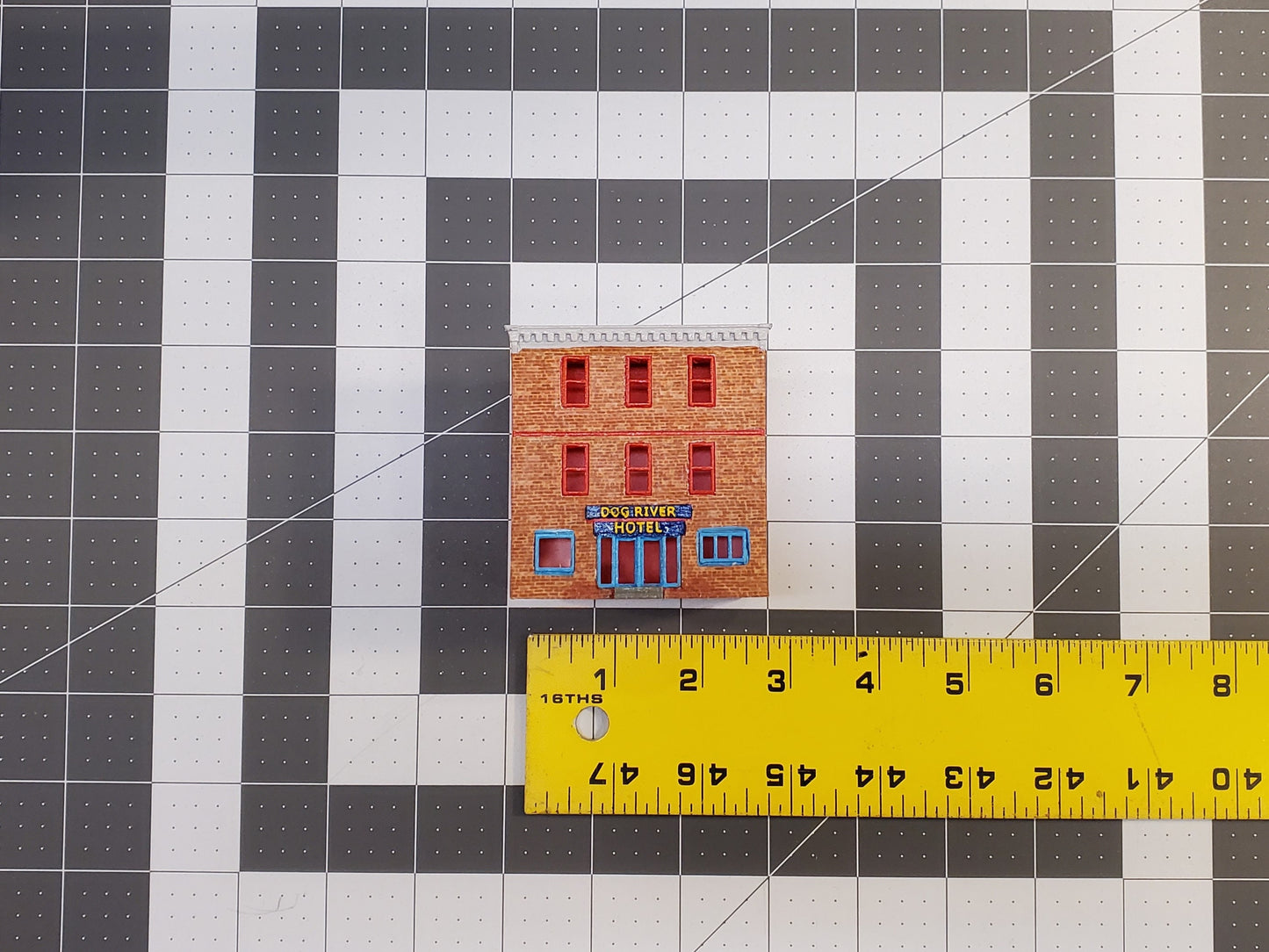 Ready-Built N scale Built up structure Old City hotel building ready to install for your model train layout.