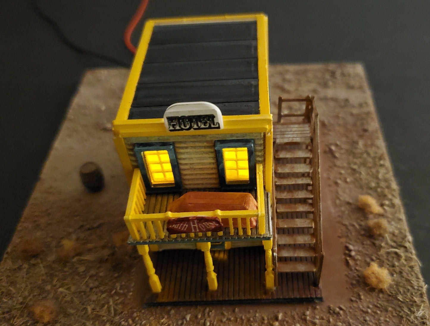 N scale BATH HOUSE - 3D printed plastic model Old wild west Pioneer building Kit-unpainted kit with instructions - Dioramas - Terrain