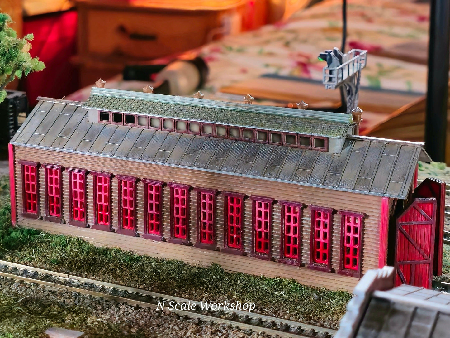 N Scale 3D-printed model kit Single Engine house with instructions unpainted. Perfect for dioramas, dollhouses, & model trains.