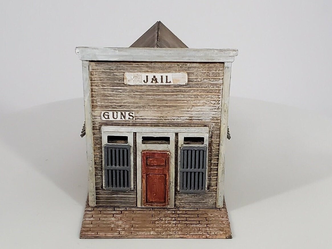 N scale Jailhouse - 3D printed plastic model western Pioneer building Kit unpainted- with instructions - Dioramas - Terrain - Model trains