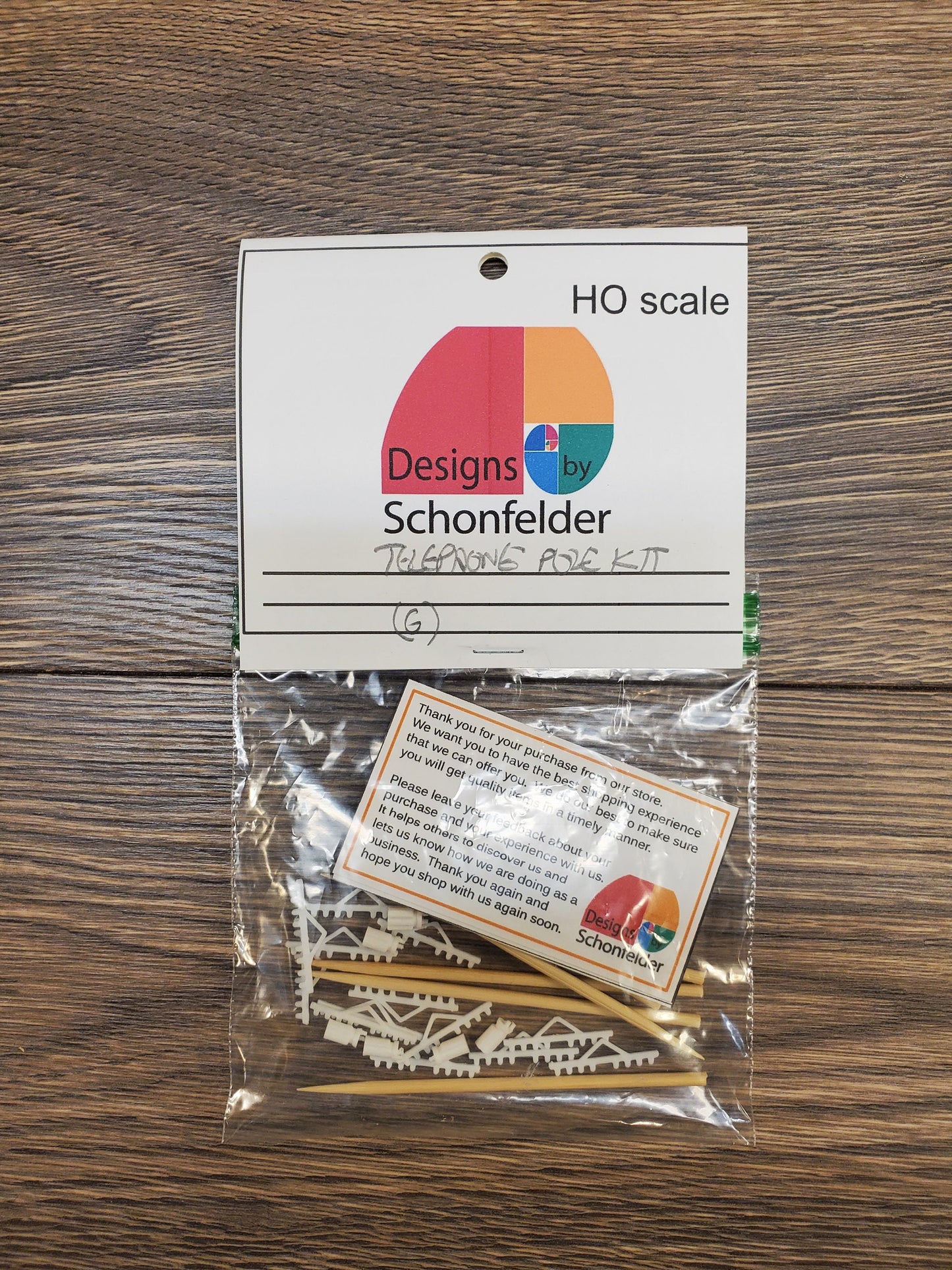 HO Scale Set of 6 Custom Telephone Pole Kit - Unassembled and Painted - Perfect for Model Railroads & Dioramas