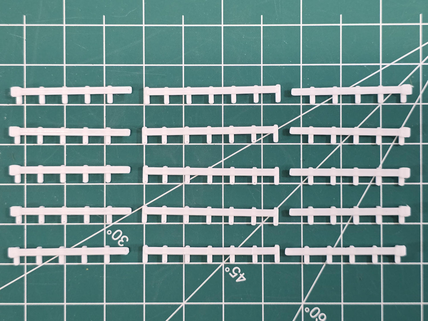 N scale guard rail set 3D printed for Pioneer Barnyard styles, Dioramas Model trains Dollhouse Miniatures War Craft UNPAINTED set of 5
