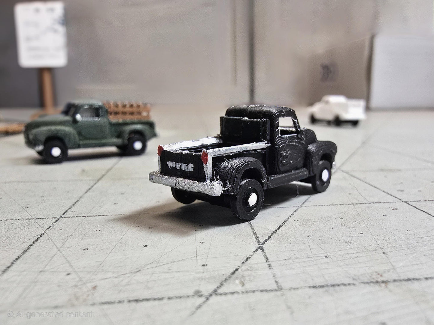 N scale 2 Ready-to-go Handcrafted 3D-Printed Apache Truck Kit - Customizable Model Railroad Accessory, Dioramas, Miniatures, Collectors
