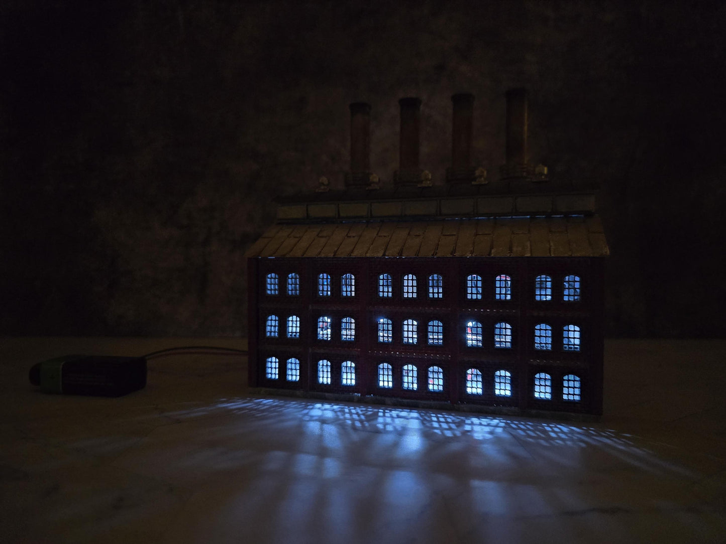 N Scale Ready Built Power Plant Building Model Railroad Layouts - with Lights, Handcrafted Detailing, Dioramas, Desktop display