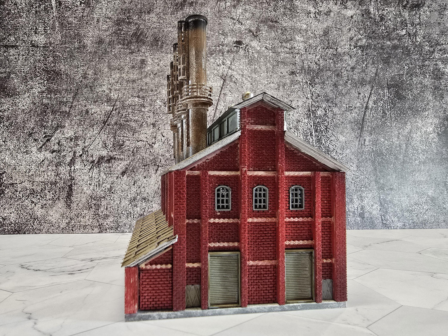 N Scale Ready Built Power Plant Building Model Railroad Layouts - with Lights, Handcrafted Detailing, Dioramas, Desktop display