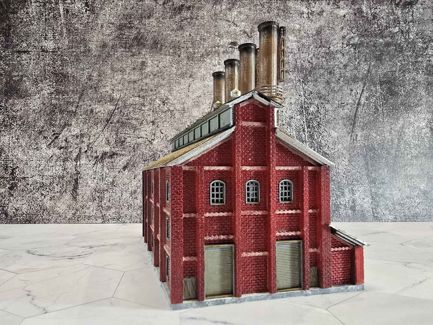 N Scale Ready Built Power Plant Building Model Railroad Layouts - with Lights, Handcrafted Detailing, Dioramas, Desktop display