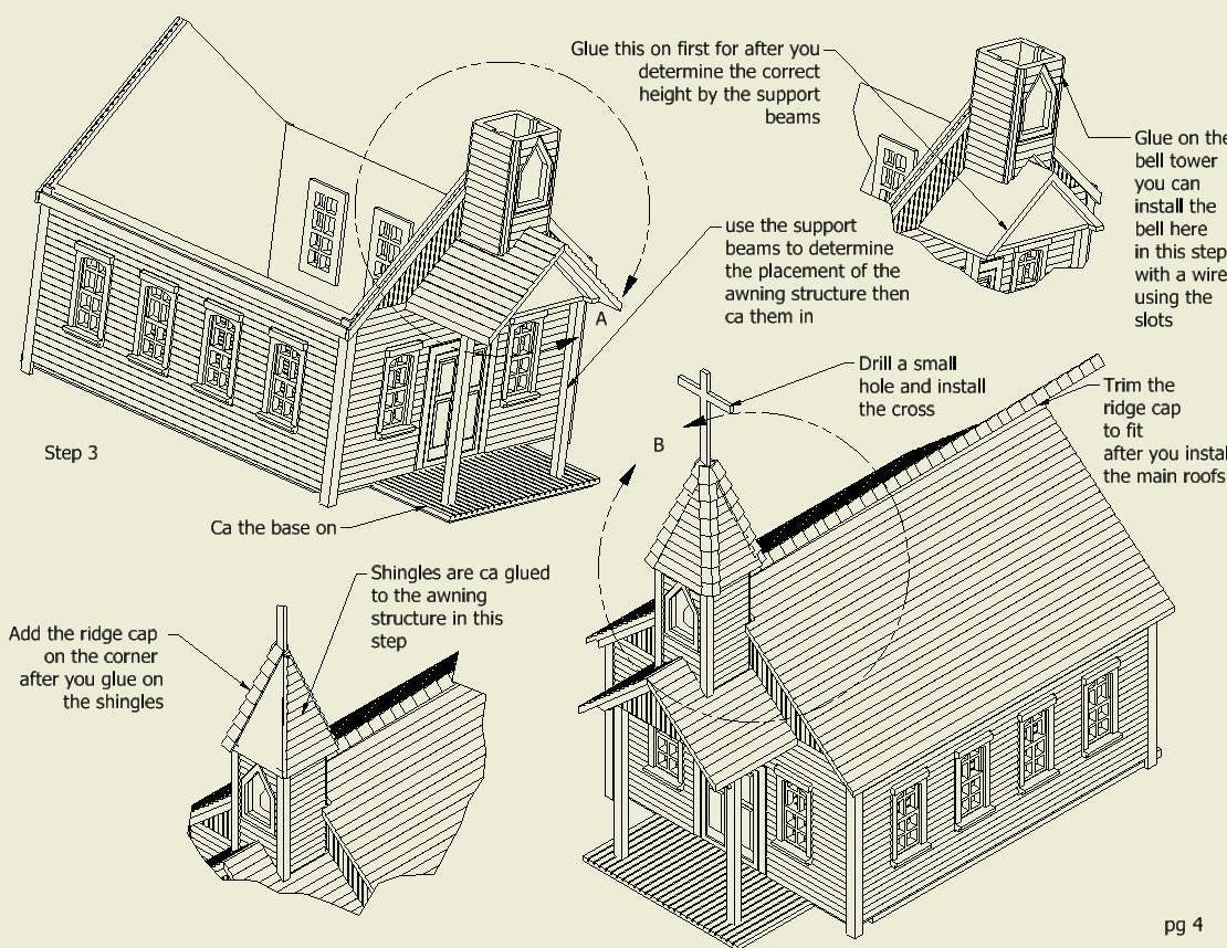 N scale Old western church - unpainted kit- with easy to follow instructions - 3D printed for dioramas, terrain, model trains, dollhouses.