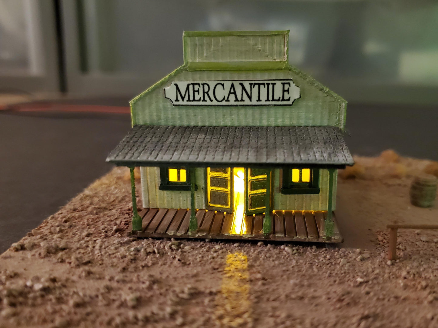 N scale MERCANTILE general store - 3D printed model Old western building Kit- Unpainted building with instructions - Dioramas - Terrain
