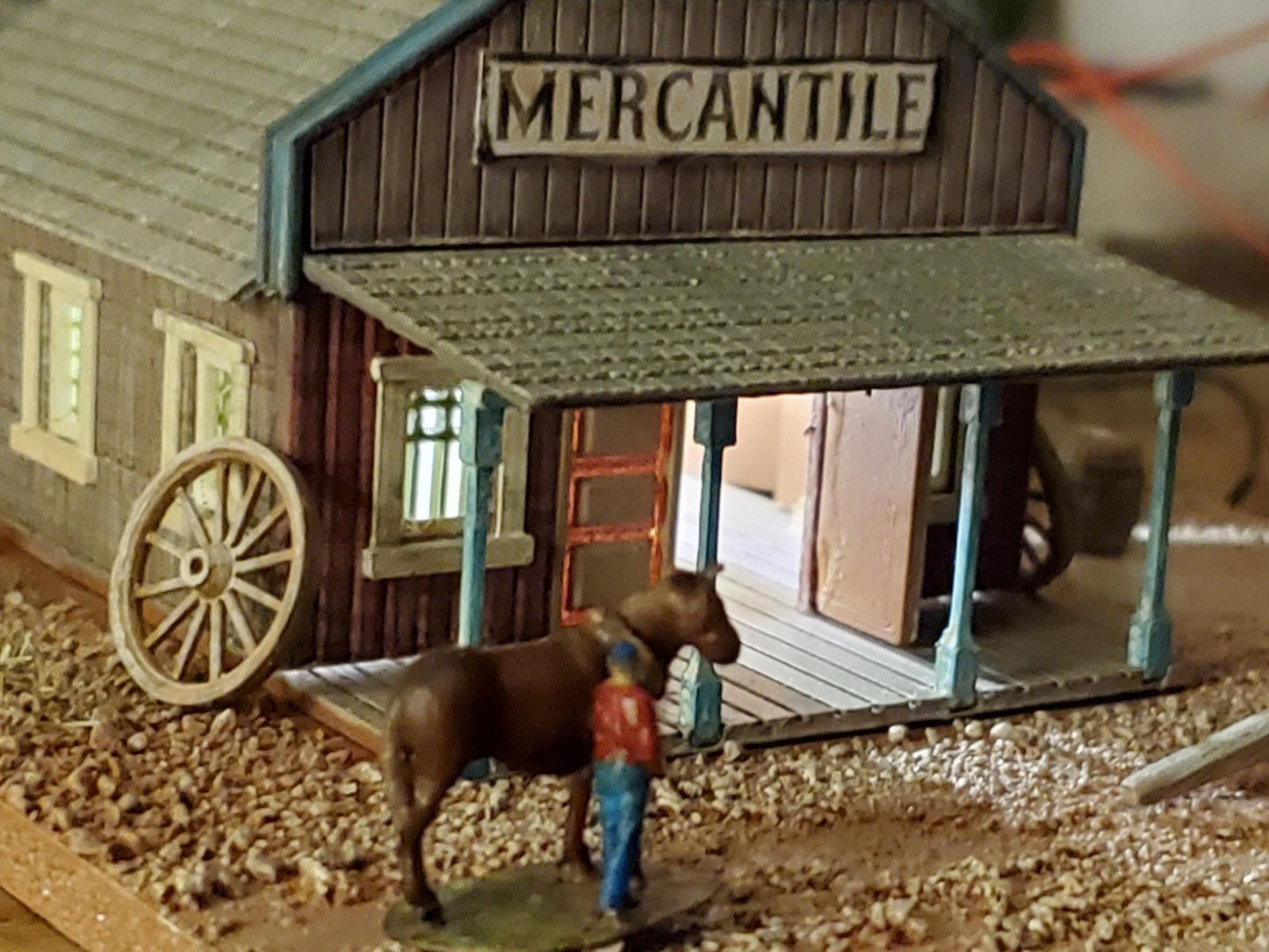 N scale MERCANTILE general store - 3D printed model Old western building Kit- Unpainted building with instructions - Dioramas - Terrain