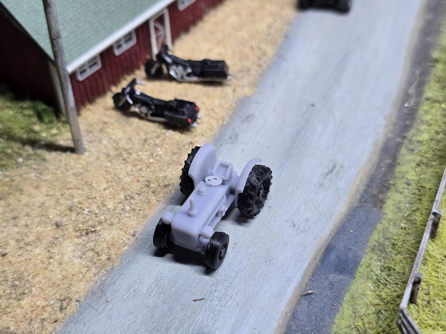 N Scale 2 Resin Farm Tractors Fully Assembled 3D Models for Dioramas, Model Trains, Dollhouses, Terrain, and Miniatures