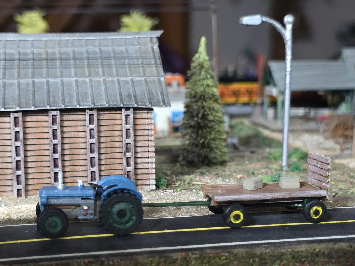 N Scale 2 Resin Farm Tractors Fully Assembled 3D Models for Dioramas, Model Trains, Dollhouses, Terrain, and Miniatures